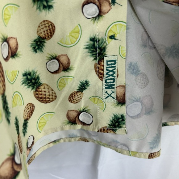 Dixxon Fist Mens XL Pina Colada Coconut‎ Pineapple Lime Hawaiian Button Shirt - Picture 6 of 11